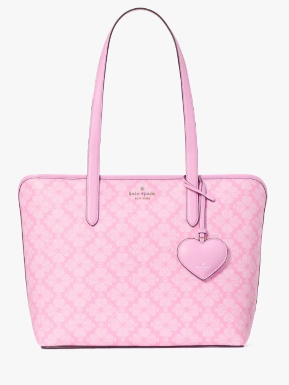 NWT Kate Spade Small Flower Tote with Heart Dangle - Parisian Pink